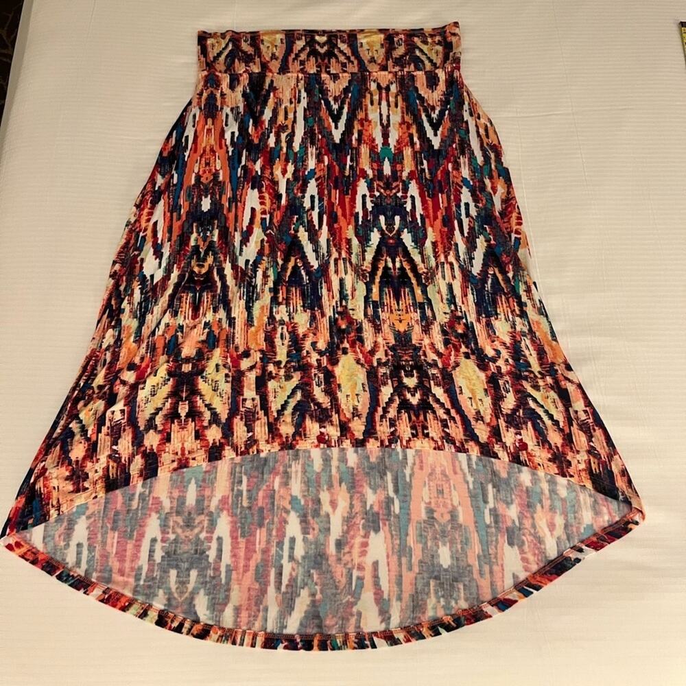 A.n.a. Women's Skirt Geometric Stretch A Line Tiger Dreams Multicolored Maxi PXL